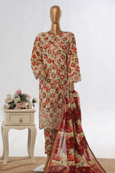Bin Saeed Stitched 3 Piece Exclusive Emb Lawn Vol-03 Collection-WC-1705-Skin